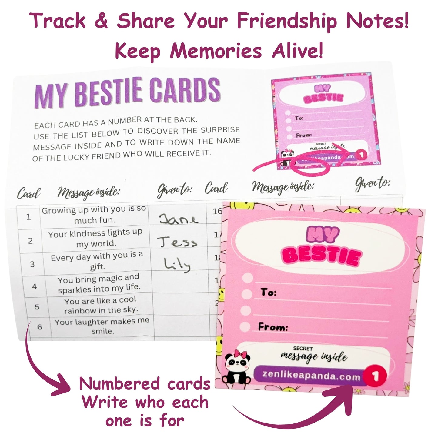 My Bestie Pop-Open Cards - 30 Pocket-Size Friendship Messages in a Cute Pink Mermaid Gift Box | Thoughtful Notes for Kids, Teens & Friends | Positive Affirmation & Friendship Gift