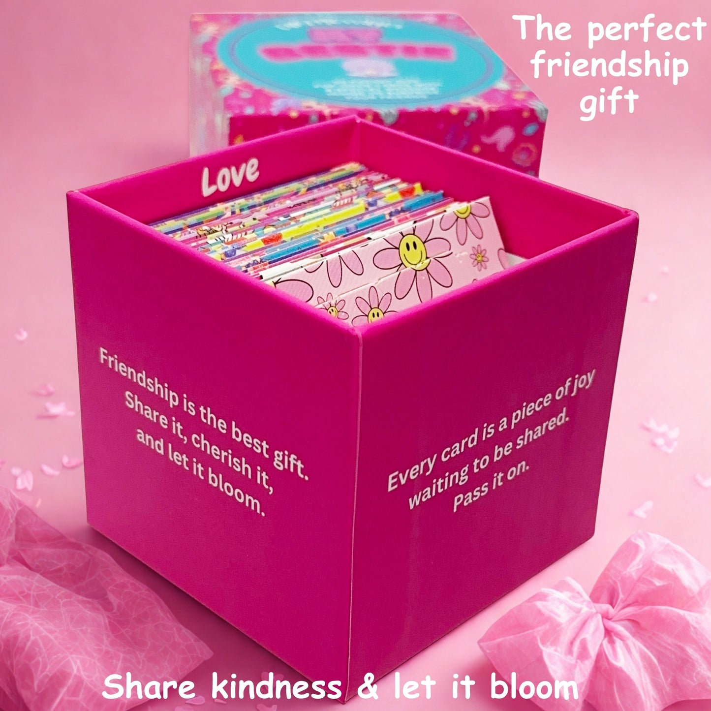 My Bestie Pop-Open Cards - 30 Pocket-Size Friendship Messages in a Cute Pink Mermaid Gift Box | Thoughtful Notes for Kids, Teens & Friends | Positive Affirmation & Friendship Gift